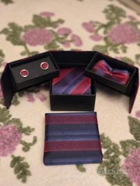  Box completo di cravatta,papillon, gemelli