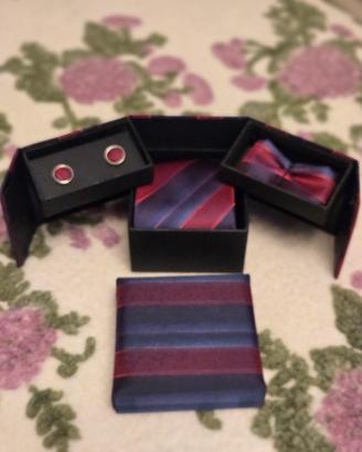  Box completo di cravatta,papillon, gemelli