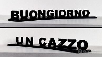 Scritta Buongiorno un Ca..o, Scritta 3D AMBIGRAMMA