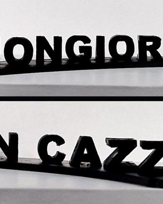 Scritta Buongiorno un Ca..o, Scritta 3D AMBIGRAMMA