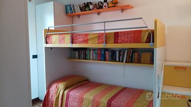 composizione camera per bambini letto a castello 