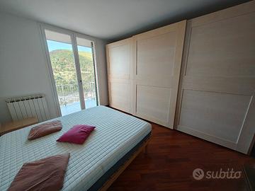 ARMADIO ARTIGIANALE 4X2,60 ACERO E NOCE