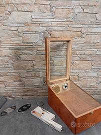 umidificatore per sigari in legno con igrometro