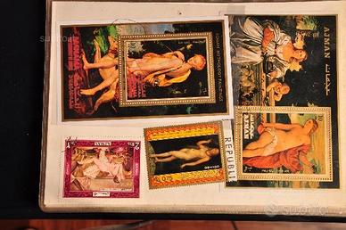 Particolare collezione francobolli attinenza ARTE