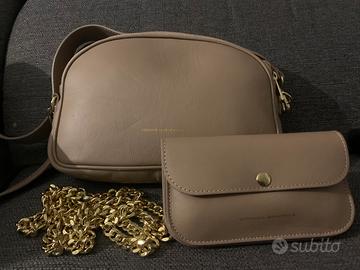 Borsa e portafoglio in vera pelle