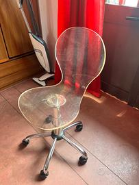 Sedia girevole in plexiglass