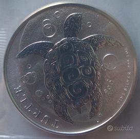 moneta argento Niue 2015 tartaruga 2 oz