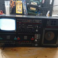 Stereo a cassette con TV incorporata anni 70