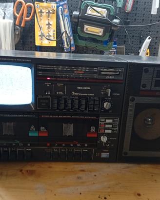 Stereo a cassette con TV incorporata anni 70