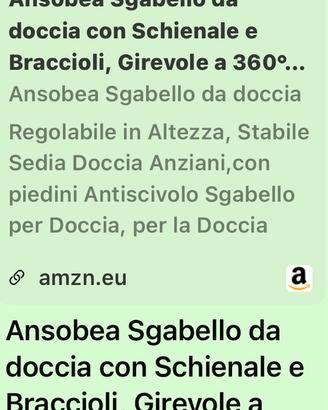 Sgabello doccia per anziani e donne in gravidanza