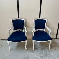 Coppia poltroncine camera da letto in legno bianco