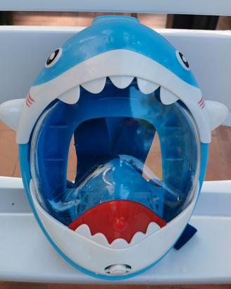 Maschera snorkeling 3D bambini Squalo Decathlon 