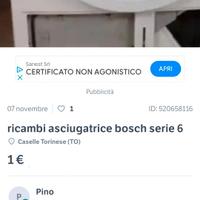 ricambi asciugatrice bosch 