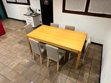 Tavolo in legno allungabile  + 6 sedie