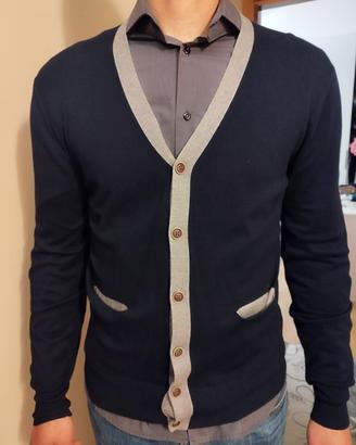 Cardigan uomo blu navy e grigio