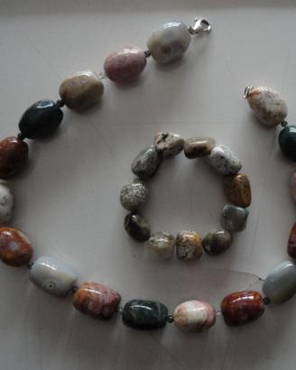 Collana e Bracciale di Diaspro + 2 di perle