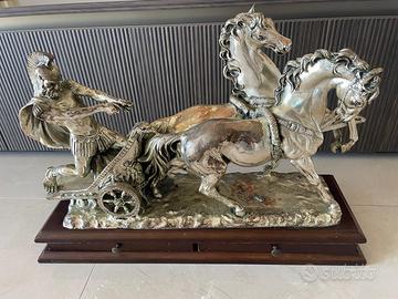 Cavalli peltro e argento con porta gioie