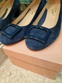 scarpe blu in suede