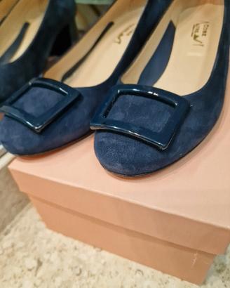 scarpe blu in suede