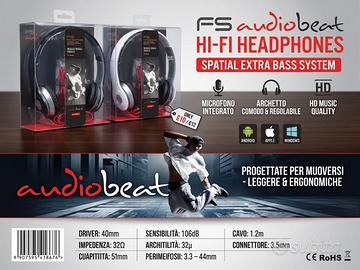 2 FS AudioBeat HI-FI Headphones 🎧 - Stock 2 pezzi