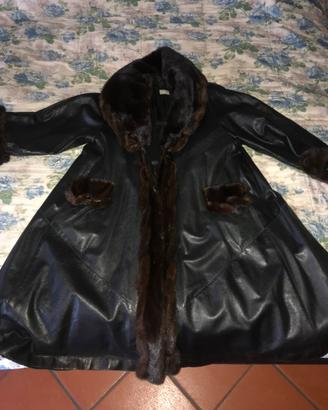 Giacca di pelle e visone