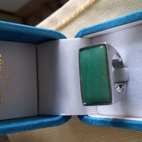 Anello argento con pietra verde