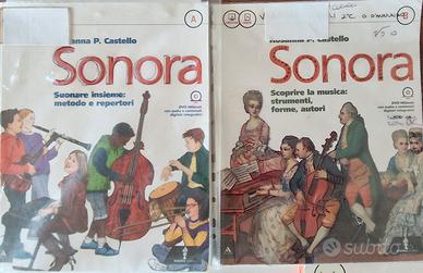 libri musica "Sonora" 1^ 2^ media completi