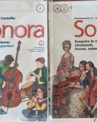 libri musica "Sonora" 1^ 2^ media completi
