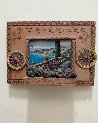 Portachiavi carretto siciliano Vintage in legno 