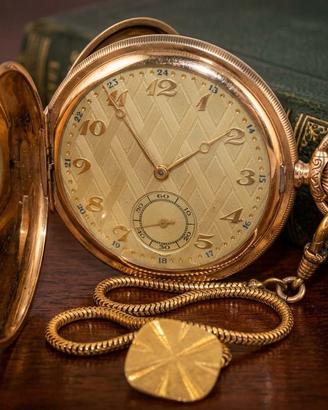 Orologio da tasca antico Savonette Gold Double