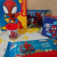 set spider-man bambini scuola