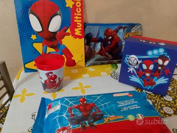 set spider-man bambini scuola