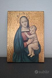 Quadro su legno Madonna artigianale LUNGHI