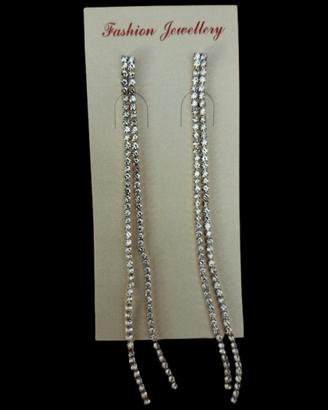 Orecchini Pendenti Lunghi con Strass Scintillanti