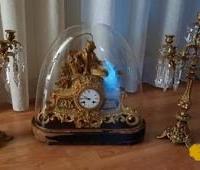 Trittico orologio Francia bronzo + 2 candelieri