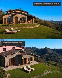 Rara villa panoramica nel Monferrato da completare