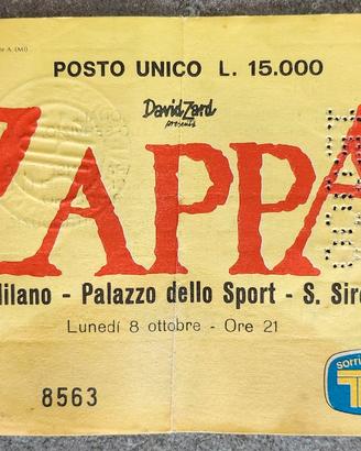 Biglietto concerto vintage Frank Zappa