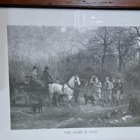 Incisione antica "The Game is Over" - Cornice legn