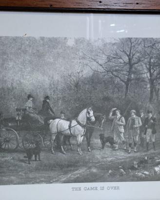 Incisione antica "The Game is Over" - Cornice legn