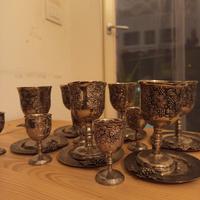 Raro Set 27 Pezzi Calici Vintage in Ottone 