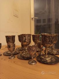 Raro Set 27 Pezzi Calici Vintage in Ottone 