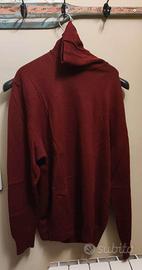Maglione uomo dolcevita bordeaux