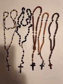 5 ROSARI VINTAGE CON CROCE (2 MADONNA MEDJUGORJE).