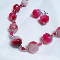 Collana Rosa Cherry inclusi orecchini pendenti