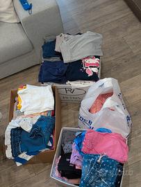 Lotto vestiti bambina 6/7 anni – pantaloni, maglie
