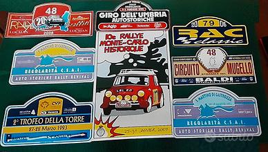 Autostoriche: 7 Targhe Rally+Poster Montecarlo