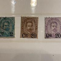 Francobolli 1890 3 valori sovrastampati