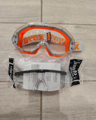 Maschera più occhiali protezione.nuovi.