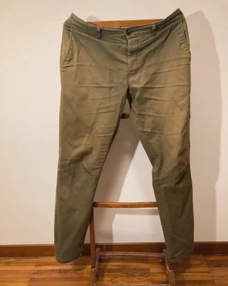 Pantalone stretch slim verdi
