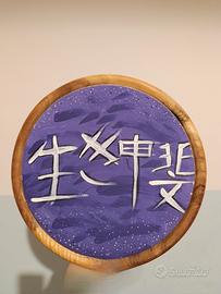 Tagliere dipinto a mano con scritta Giapponese